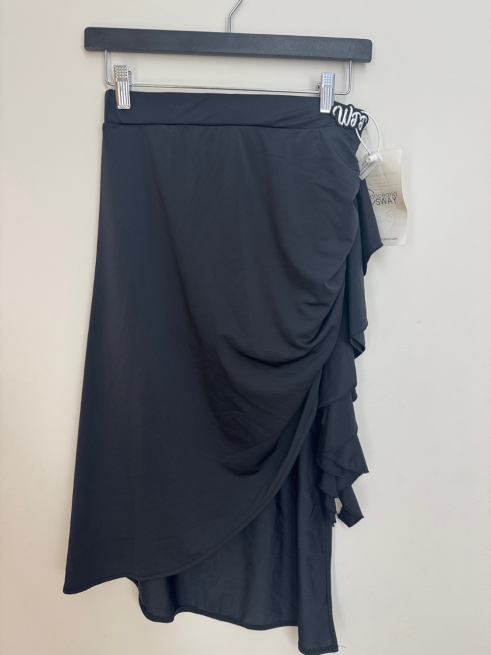Dance & Sway Ruffle Dance Skirt | Waist 26" | Built-In Shorts | Asymmetric